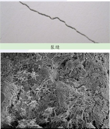 混凝土的收缩与徐变都会造成混凝土形成一些微小的毛细孔或可见小孔洞