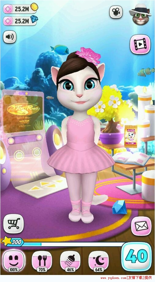 玩家可以领养专属于的虚拟宠物安吉拉,帮她从猫咪宝宝成长为猫咪美女