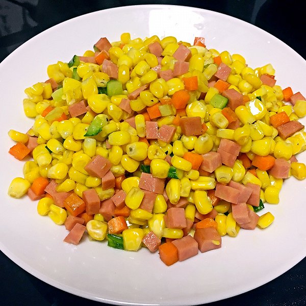 火腿炒玉米
