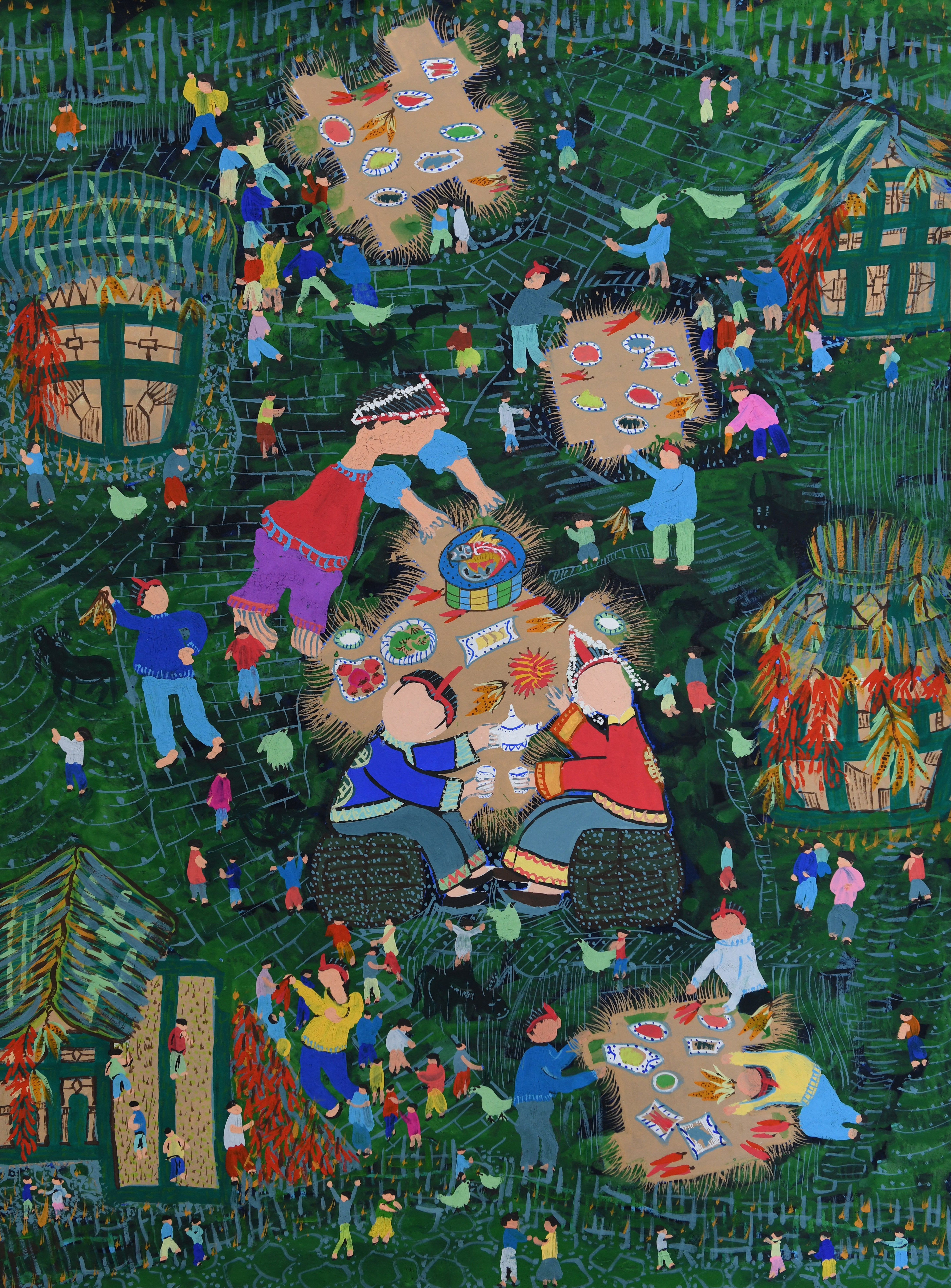 "畲族民间绘画"是文艺助力项目之一,是浙江省美术家协会根据畲乡 a t