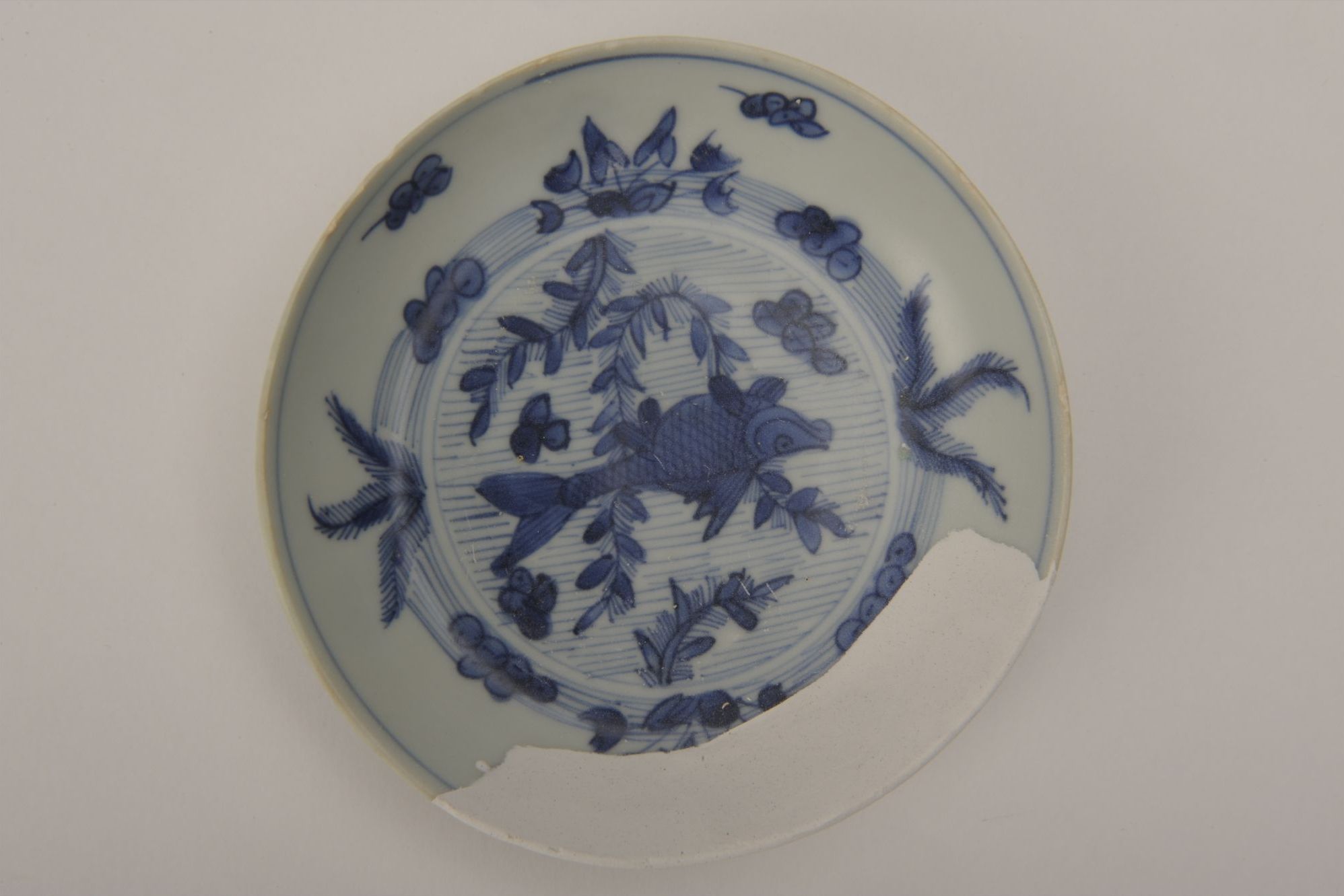 明代青花鱼藻纹瓷盘