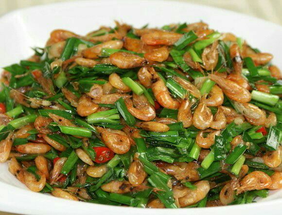 虾皮炒韭菜