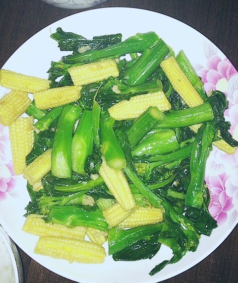 绿豆笋清炒芥蓝