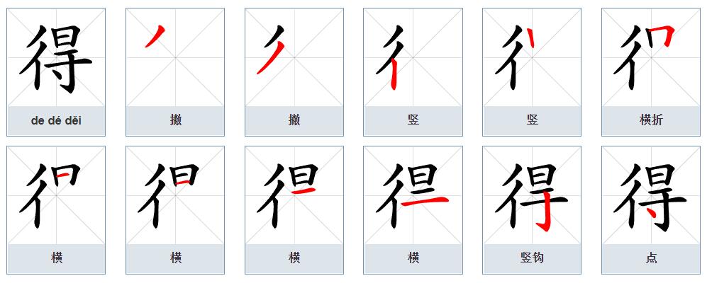 data-id="gnx2vhqd9o">得(拼音:dé,děi,de)为汉语一级通用规范汉字