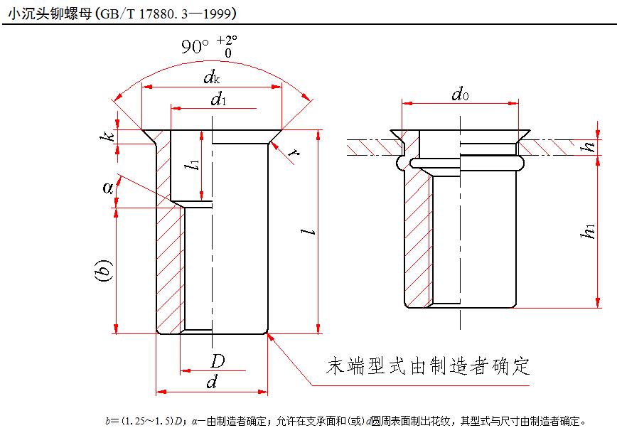 沉头铆螺母