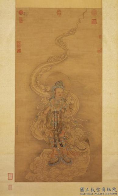 仇英画观世音菩萨轴