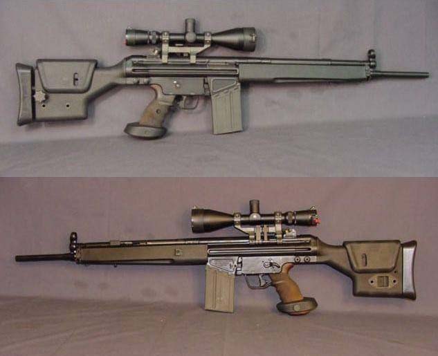  p>hk33/sg1狙击步枪是一支全自动的狙击步枪,在hk33步枪中选取高精度