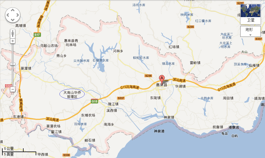  p>大南山华侨管理区位于粤东沿海,地处广东省揭阳市惠来县腹地,全区