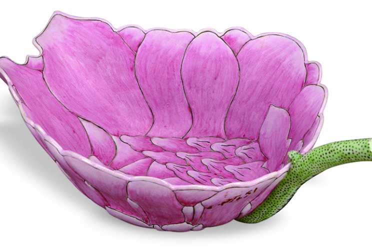 粉彩牡丹花吸杯