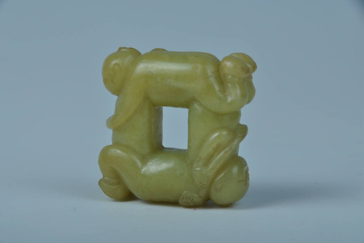 清黄玉四喜童子