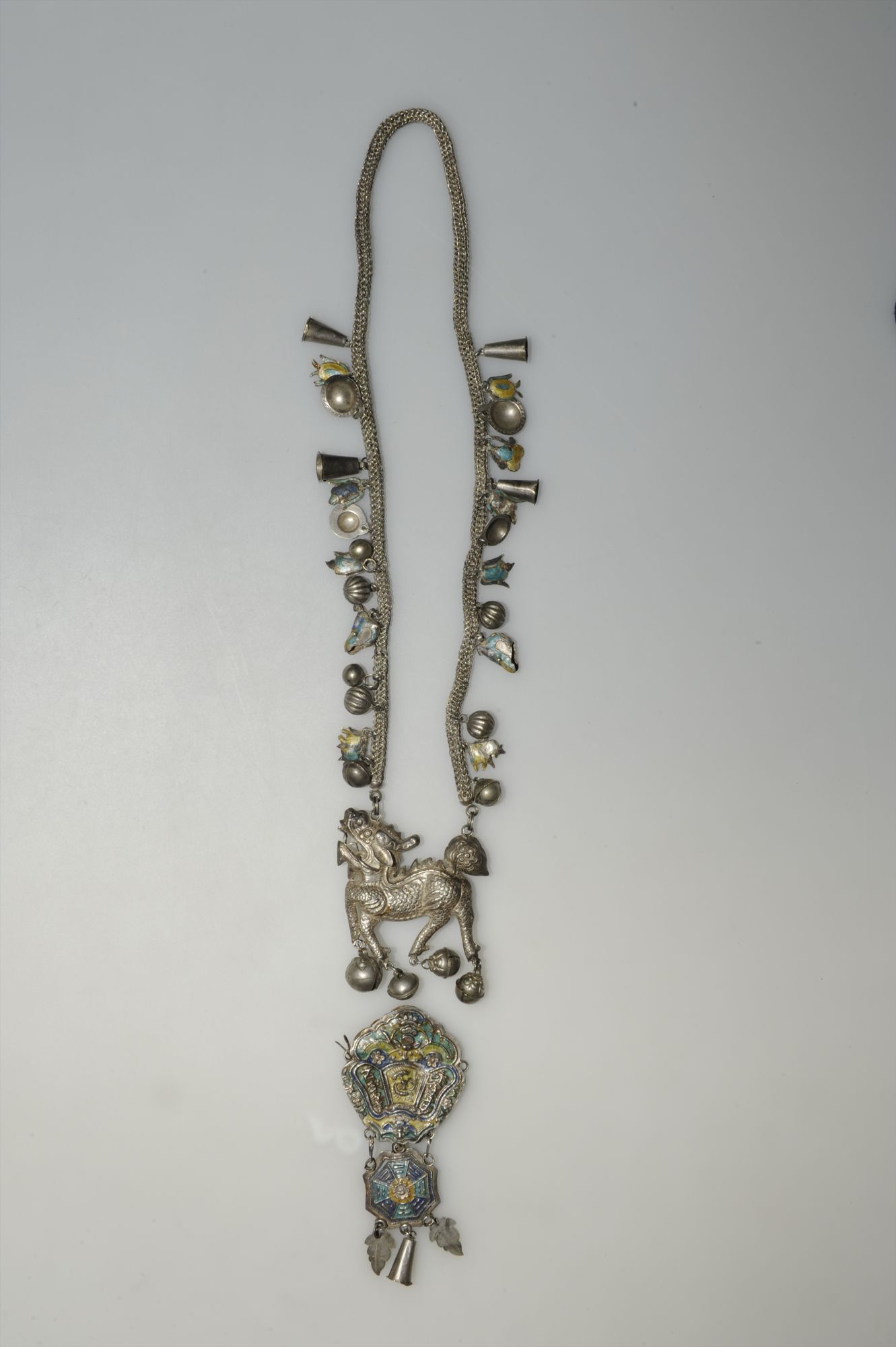 民国时期回族银麒麟平安八卦护身符