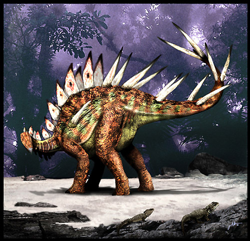 data-id="gnwq63ky65">钉状龙(属名kentrosaurus)又名肯氏龙,为剑龙科