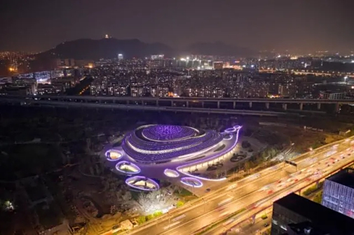 中国杭州电竞中心夜景灯光