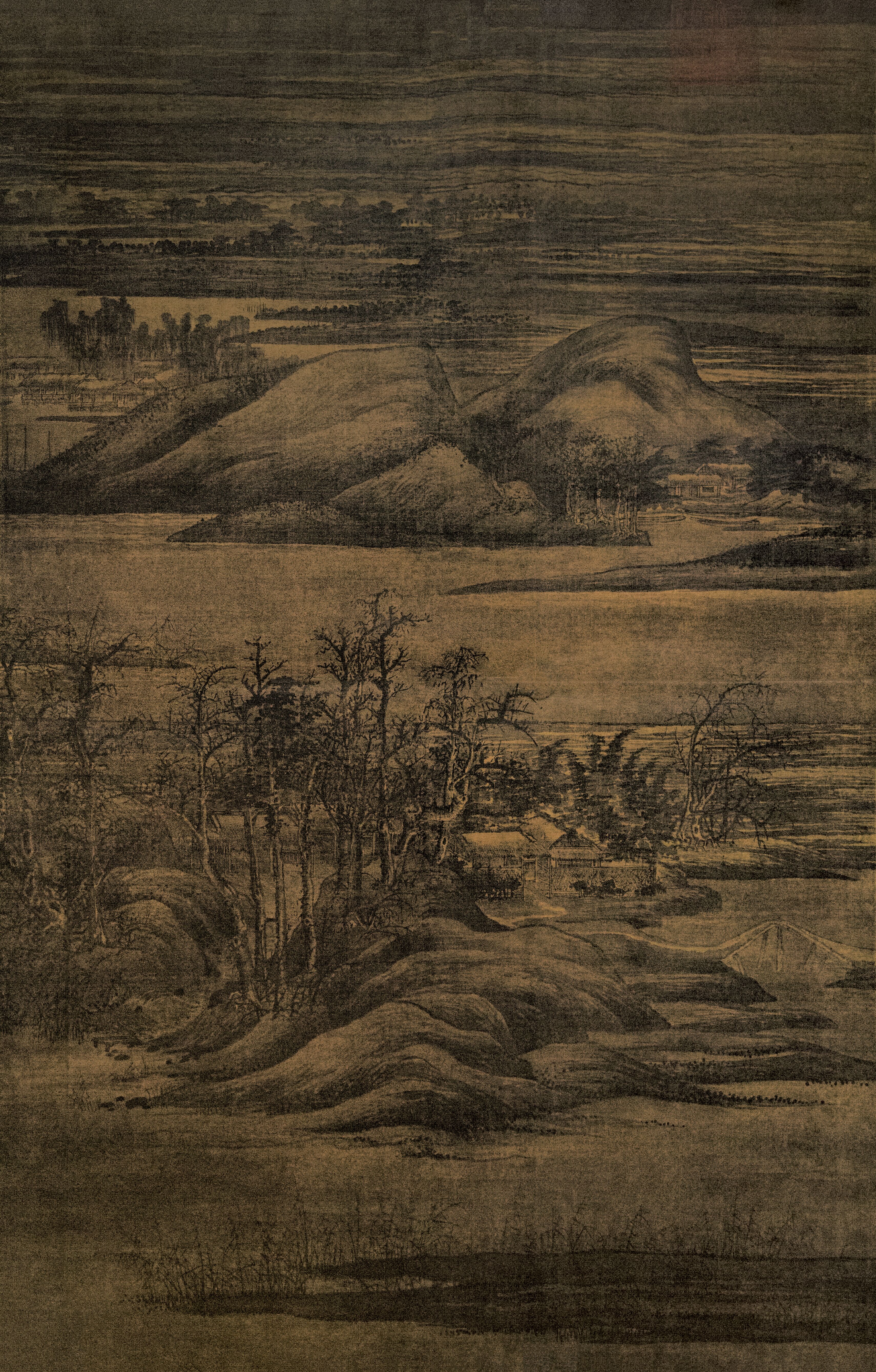 五代南唐董源寒林重汀图