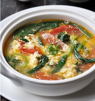 番茄鸡蛋菠菜汤