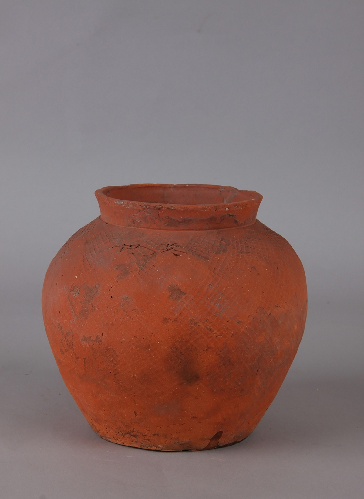 西汉红陶罐