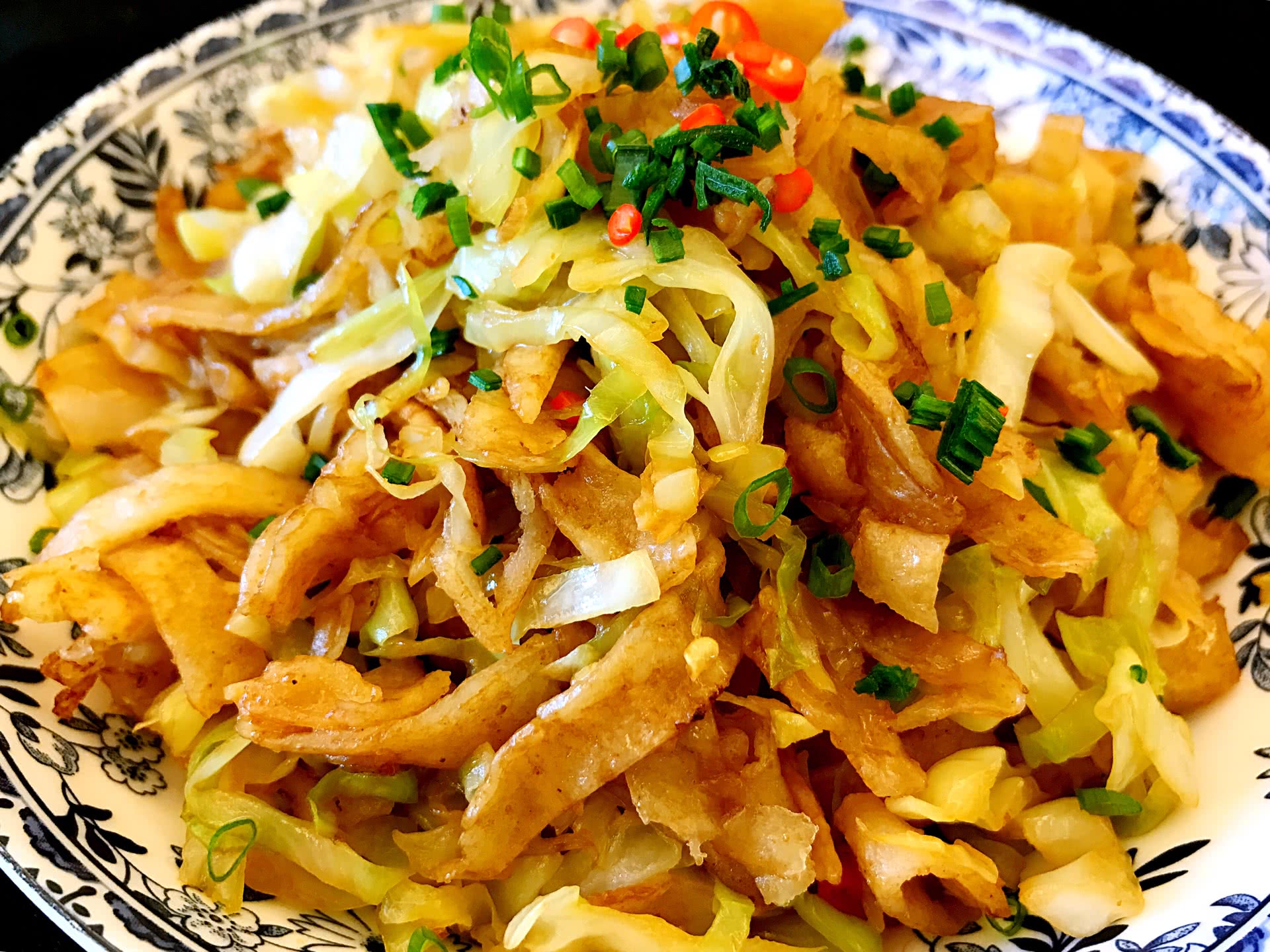 豆角丝肉丝炒饼