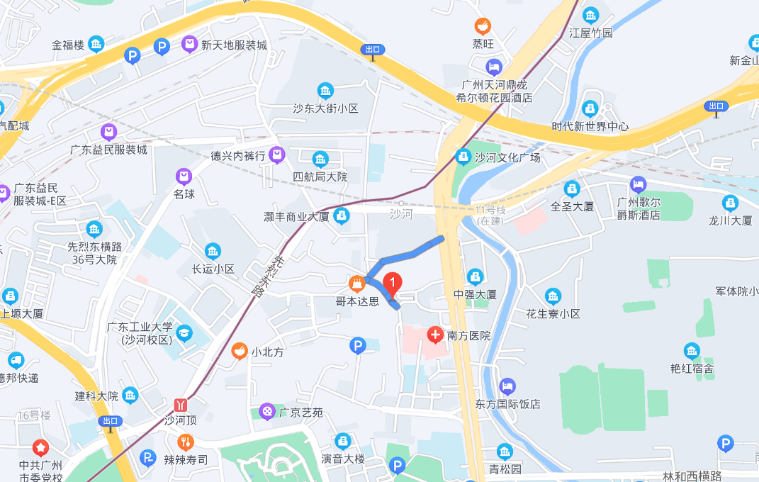 沙河大街东街位于广东省广州市<a target="