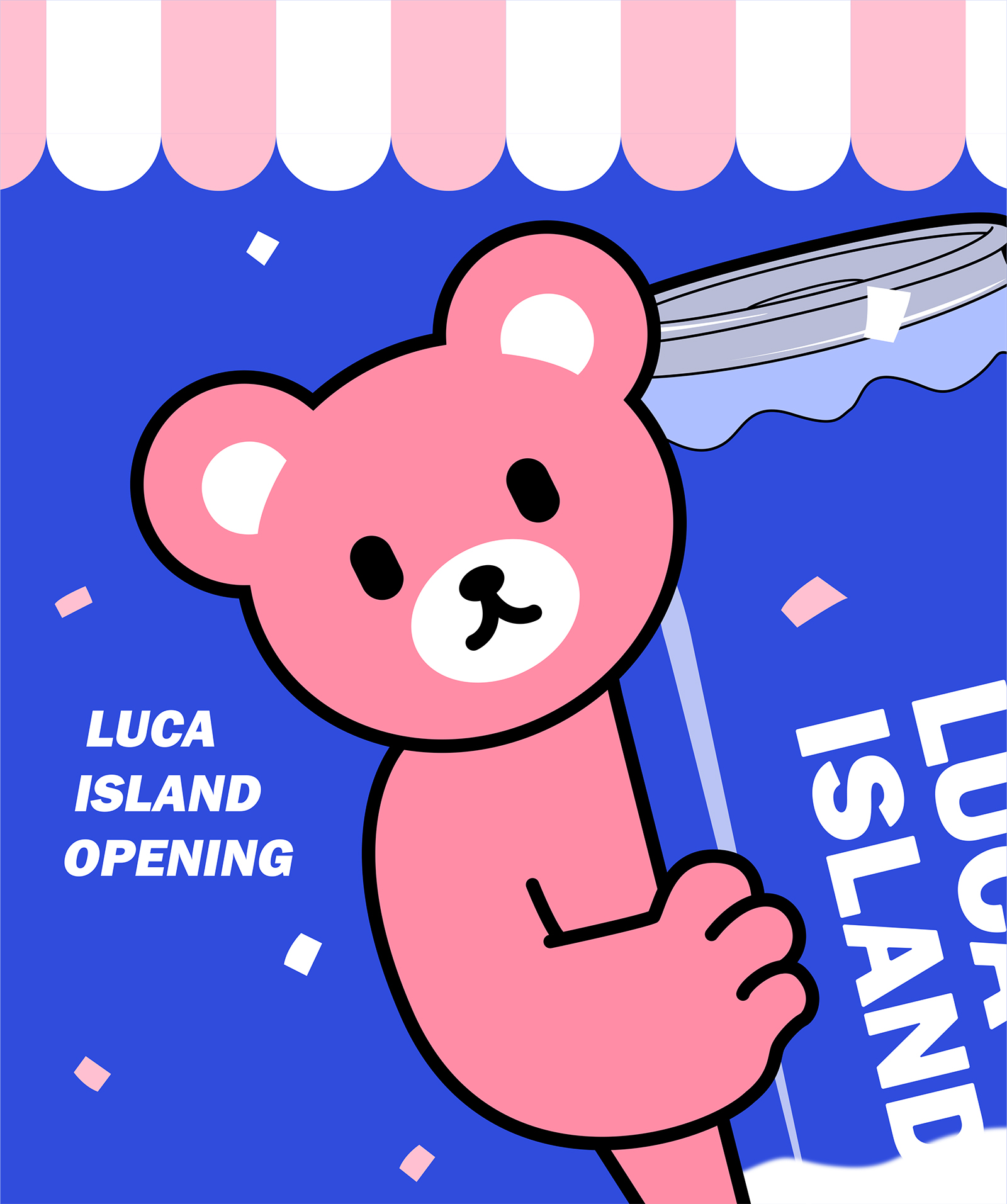  p>原创潮流卡通形象luca熊 是一只全身粉色的可爱小熊,luca熊性格