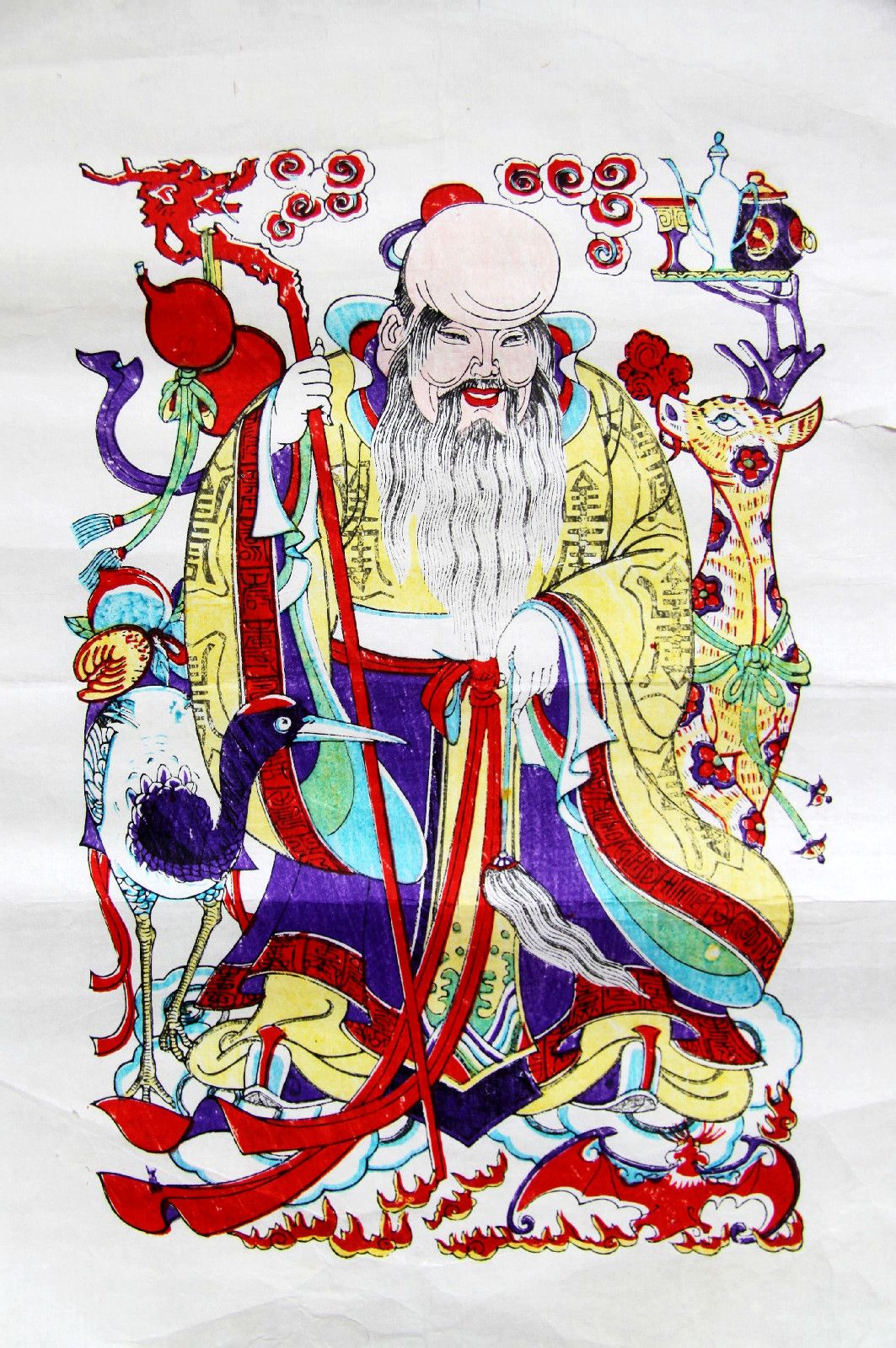 传统民间年画多用木版水印制作.主要产地有天津杨柳青,苏州桃花坞和