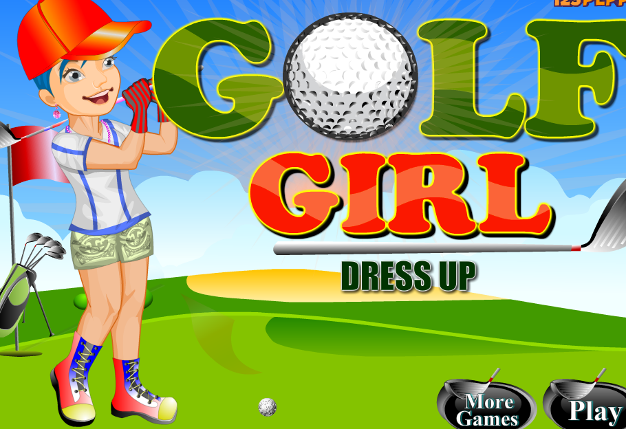 打扮高尔夫女孩