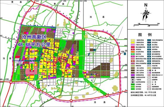 是省级高新技术产业开发区,位于沧州市区西北部,规划面积48