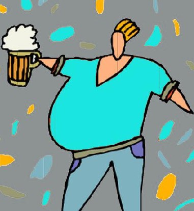  p>啤酒肚,又叫"罗汉肚".