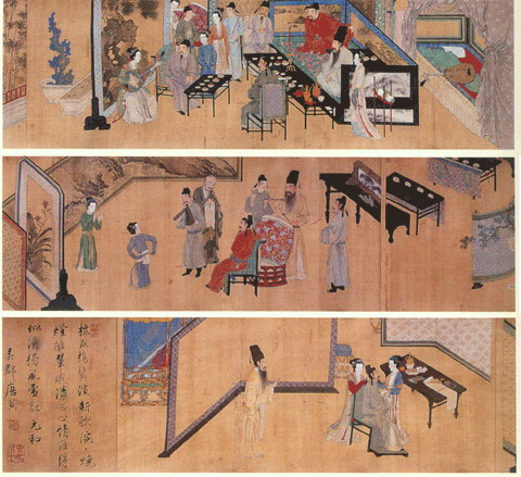 明绢本唐寅临韩熙载夜宴图卷