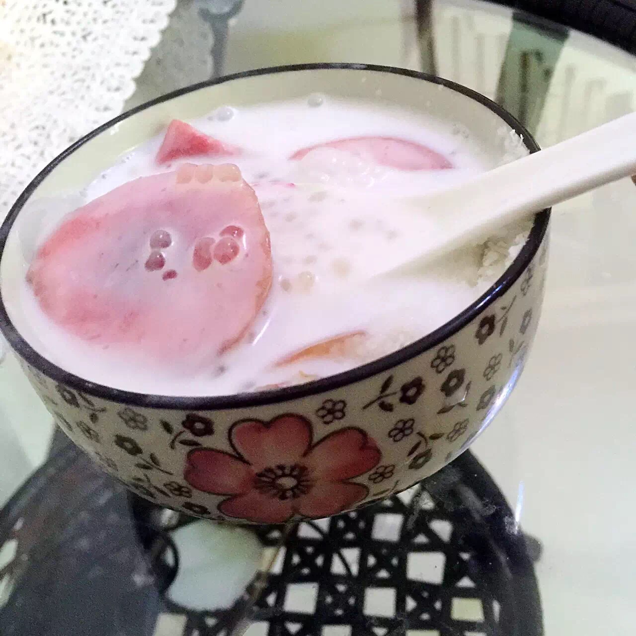 水蜜桃酒酿西米露