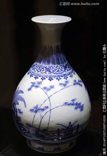 清咸丰青花竹石芭蕉纹玉壶春瓶_百度百科