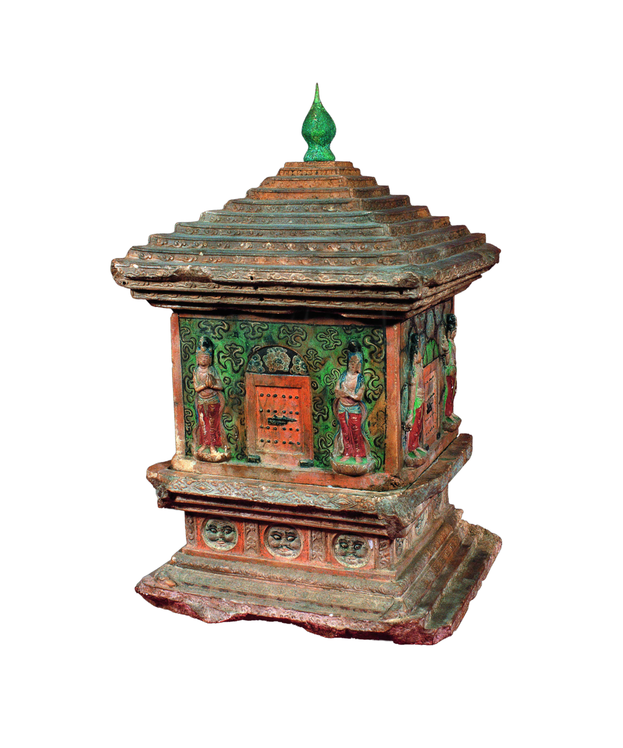  p>唐彩绘汉白玉阿育王塔是法门寺博物馆馆藏文物 /p>