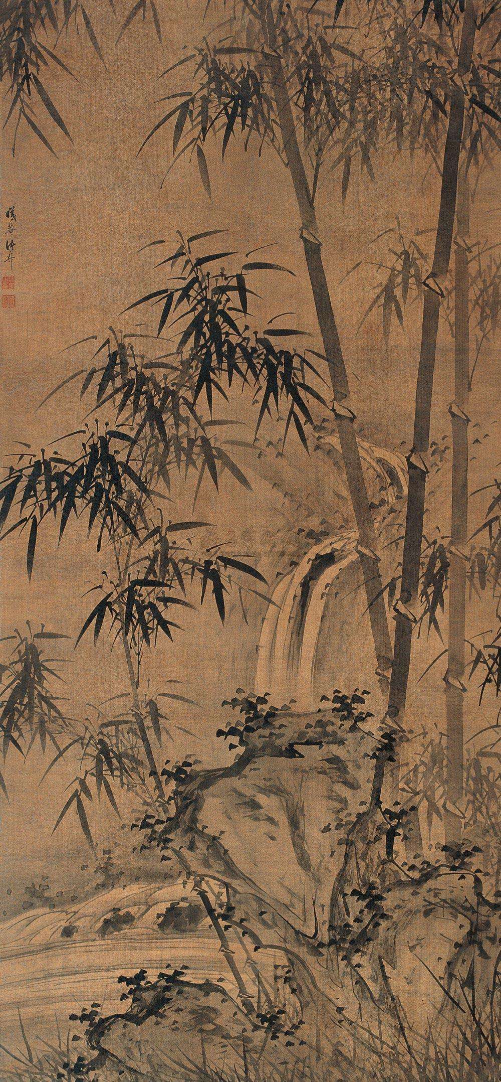 传清诸升墨竹轴