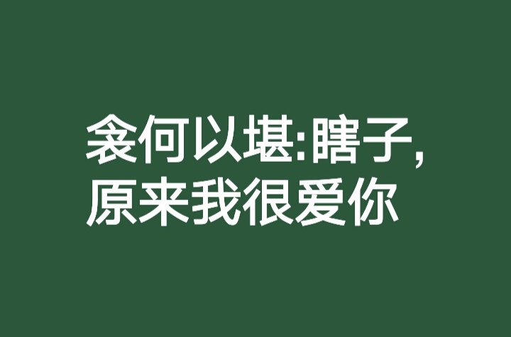 衾何以堪:瞎子,原来我很爱你