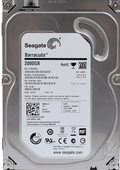 希捷barracuda 2tb 7200转 64mb sata3