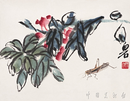 花卉蚂蚱