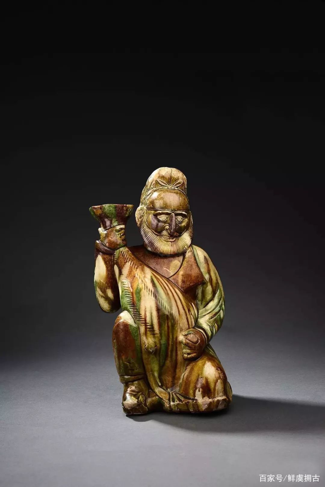 明朝三彩加彩文人俑 】 出土副葬品 高43.5cm O0205G Ming Dynasty Dali