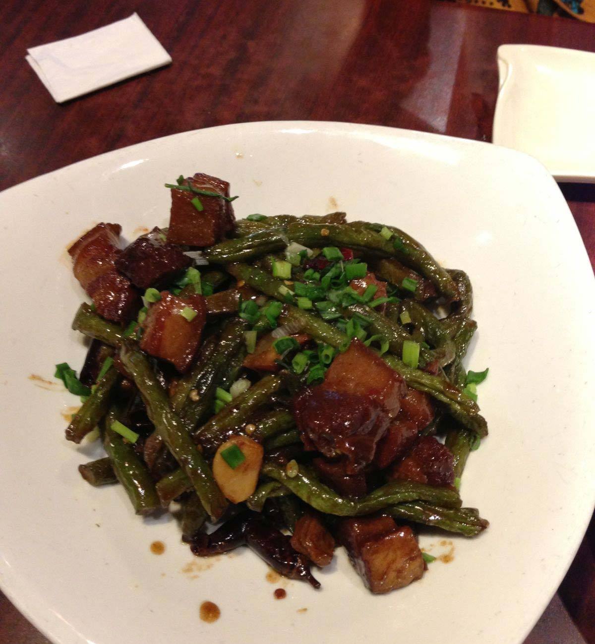 豆角茄子炒五花肉