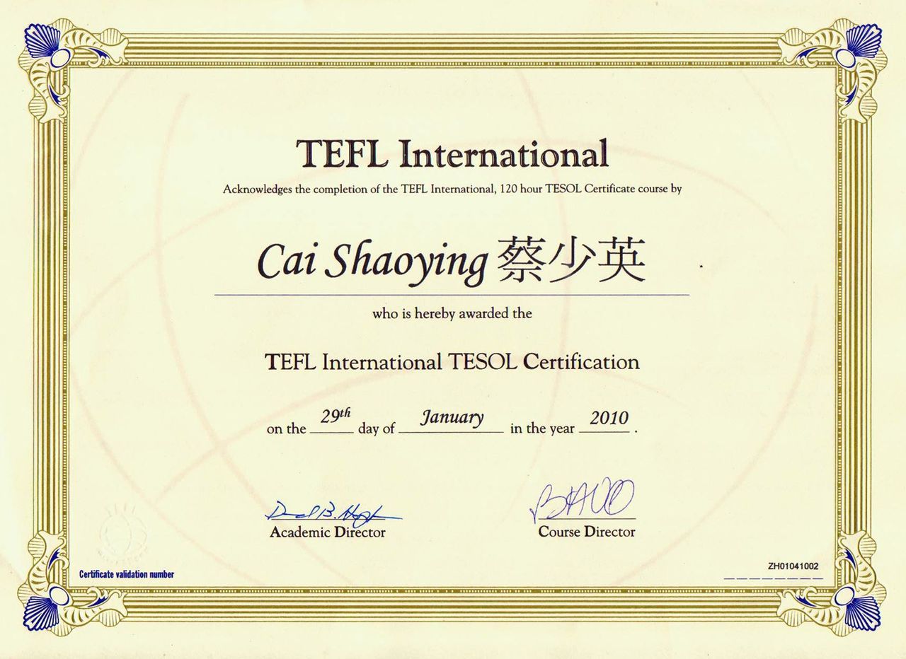 tefl证书为全球普遍承认和接受,是国际认可的通用英语教师资格证书之