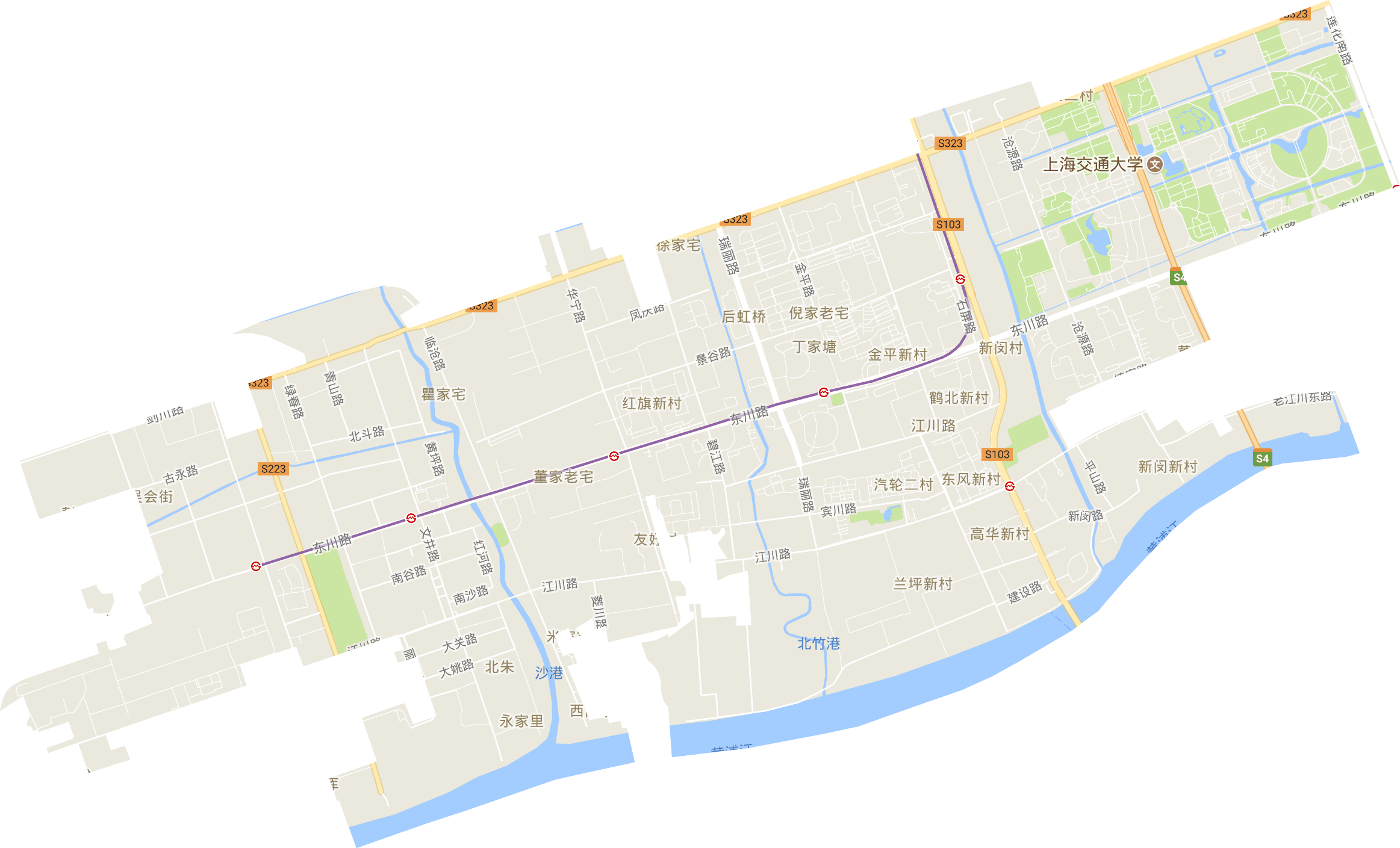 东起淡水河与 a target="_blank" href="/item/吴泾镇/95