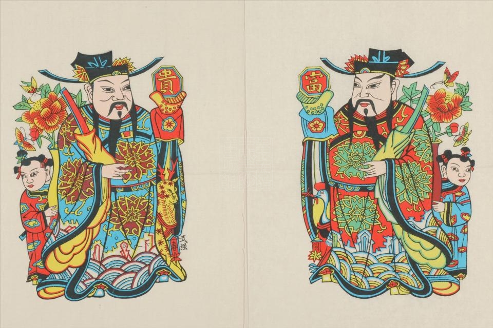 现代武强富贵门神年画