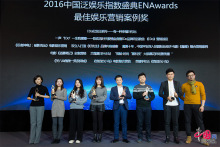 “最佳娱乐营销案例奖”获奖代表合影