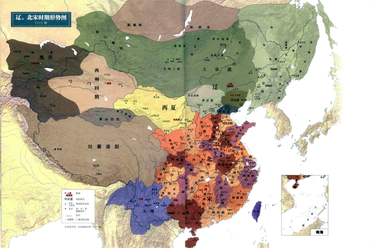 宋政和元年（1111年）的疆域，不含陇右都护府