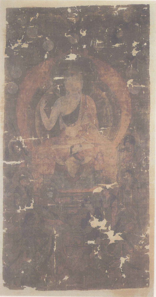 <p>宏佛塔清出土的西夏娟画——炽盛光佛像