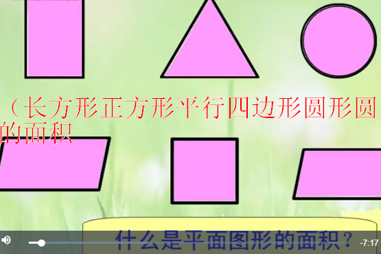 (长方形正方形平行四边形圆形圆)的面积