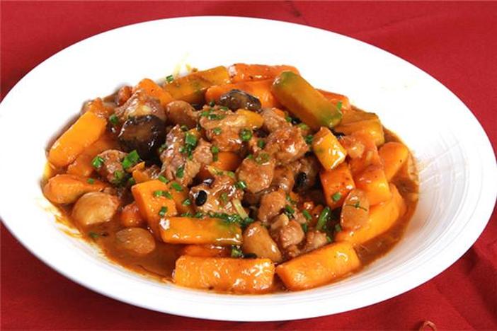 南瓜焖肉