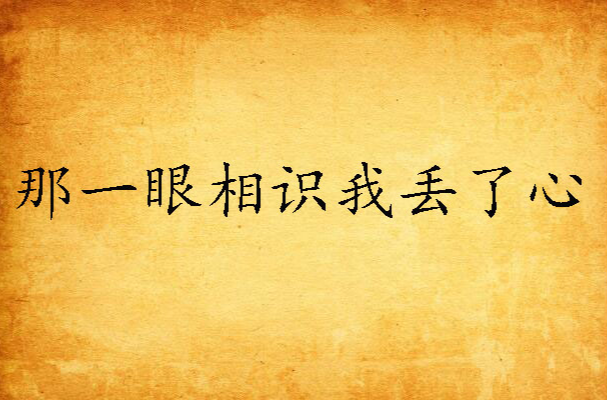 那一眼相识我丢了心