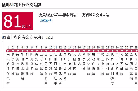  p>扬州公交81路是一条已停运的公交线路,位于扬州市. /p>