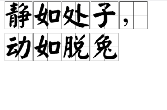 静如处子,动如脱兔