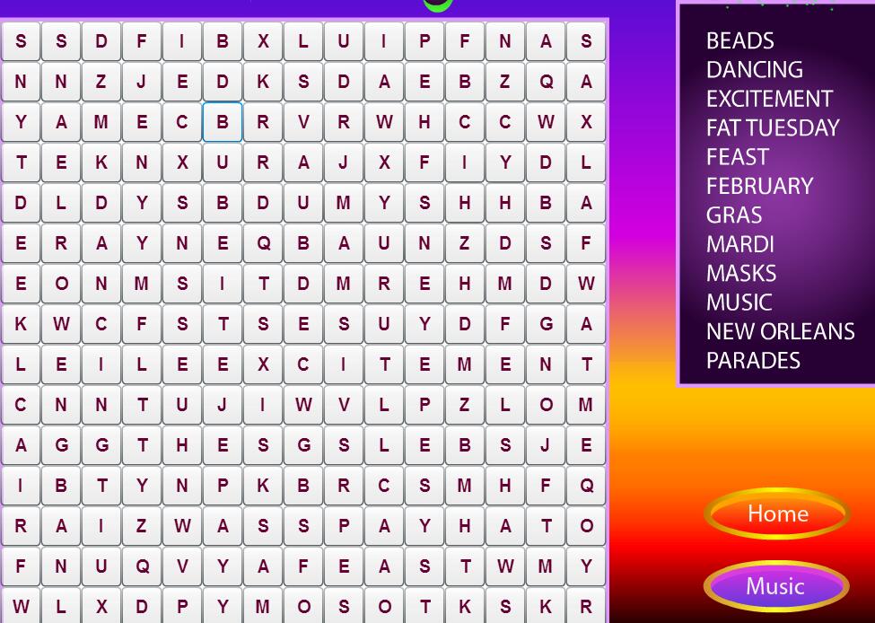 游戏目标为从画面中的字母群里找出游戏中给出的单词