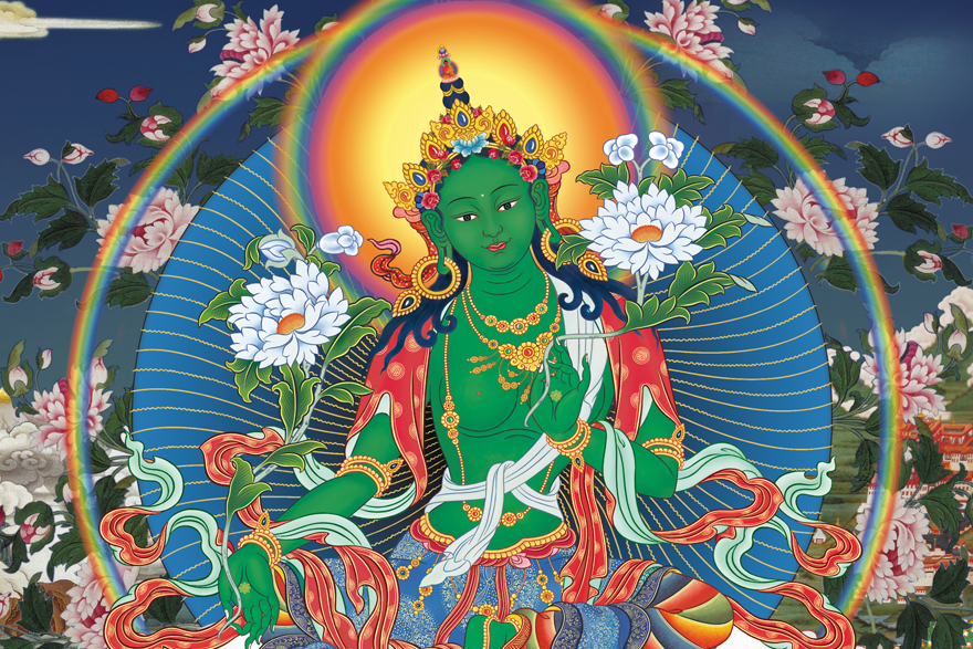  p>绿度母为 a target="_blank" href="/item/观世音菩萨/169349"